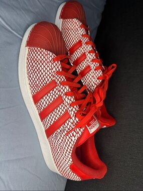adidas Red and White Men's Sneakers (no box)